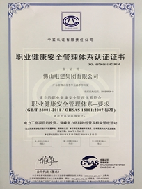 EMC易倍集团职业康健清静治理系统认证证书